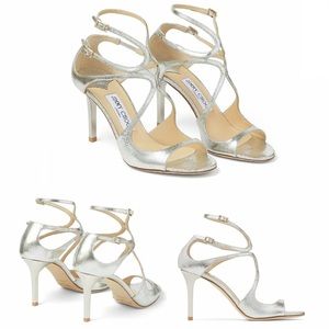 Jimmy Choo - Ivette 85 Metallic Champagne Sandals